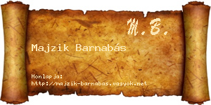 Majzik Barnabás névjegykártya